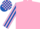 Pink, Royal Blue striped sleeves, check cap