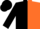 Black and orange halves, black cap