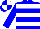 Blue, white hoops, blue sleeves, blue and white quartered cap