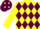 Yellow and Maroon diamonds, Yellow sleeves, Maroon cap, Yellow diamonds