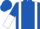 Royal blue, white braces, halved sleeves