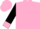 Pink, black 'd & j' on back, pink chevrons & cuffs on black sleeves