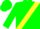 Hunter green, yellow sash, yellow band on sleeves