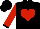 Black, Red Heart, Black Cuffs on Red Sleeves, Black Cap
