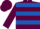 Maroon, royal blue hoops, maroon cap