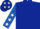 Dark blue, royal blue sleeves, white stars, royal blue cap, white stars