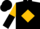 Black, 'l' on gold diamond, gold & black halves sleeves