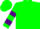 Green, purple 'a', and hoops on slvs