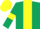 DARK GREEN, YELLOW stripe, armlets and cap