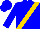 Blue, gold sash, blue cap