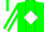 Green, white 'c$c' , white diamond stripe