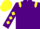 Purple, yellow epaulets, diamonds on sleeves, yellow cap