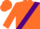 Orange, purple sash, purple band on sleeves, orange cap