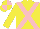 Yellow, pink cross belts, quartered cap