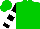 Green, White Bars On Black Sleeves, Green Cap