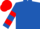 Royal Blue, Red hoops on sleeves, Red cap
