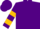 Purple, gold belt, gold bars on sleeves, purple cap