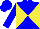Blue & yellow diagonal quarters, blue sleeves