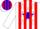 White, blue star on back, white stars on blue sleeve, red stripes on white sleeve