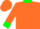 Orange, green cuffs & collar