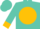 Turquoise, turquoise 'j/g' on gold ball,gold cuffs