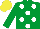 Emerald Green, White spots, Yellow cap