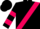 Black, fuchsia sash, fuchsia bars on sleeves