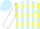Light blue, yellow diamonds, yellow and white stripes on sleeves, light blue cap