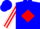 Blue, white 'jb' and wings on red shield, red diamond stripe on sleeves