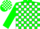Green & white blocks, white 'pvs' on green sleeves