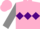 Pink body, purple triple diamond, grey arms, pink cap