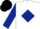 White, Dark Blue diamond and sleeves, Black cap