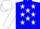Blue body, white stars, white arms, white cap