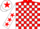 Red and white check, white sleeves, red stars, white cap, red star