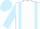 White, light blue braces, sleeves and cap