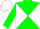 Green and  white diagonal quarters, green and  white cap