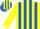 YELLOW & ROYAL BLUE STRIPES, yellow sleeves, striped cap