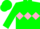 Hunter green, pink diamond hoop