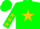 Hunter green, hunter green 's' on gold star, gold stars on sleeves