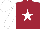 maroon, white star, white sleeves, white cap