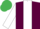 maroon, white stripe, white sleeves, Emerald Green cap
