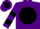 Purple, black ball, black hoops on sleeves