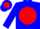 Blue, red ball