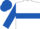 White, royal blue hoop, sleeves and cap
