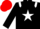 black, white star & epaulettes, red cap