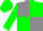 Grey body, green quartered, green arms, green cap
