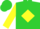 Lime, yellow diamond, yellow sleeves, lime cap