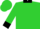 Lime green, black cuffs and collar