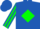 Royal blue, green diamond, green diamond stripe on slvs