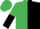 Emerald green and black halves